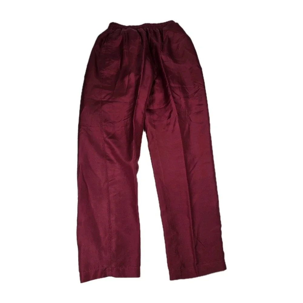 Vintage Victorias Secret 100% Silk Lounge Pants Burgundy Red Slacks Lined Small‎